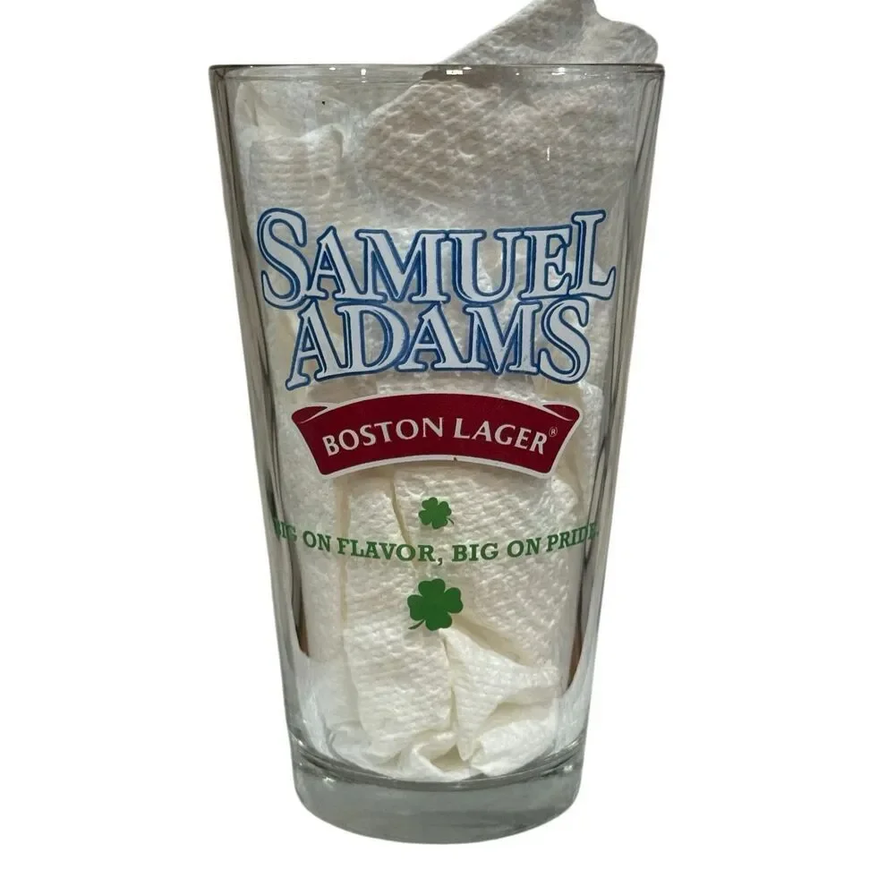 Samuel Adams Boston Lager Perfect Pint 3 Leaf Clover Beer Glass